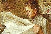 Anders Zorn emma zorn lasande oil painting on canvas